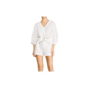 PARKER Womens Ivory Belted Pleated Pocketed Zippered High Waist Shorts 8